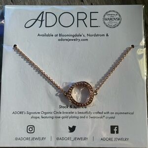 Adore Rose gold plated necklace with Swarovski crystals